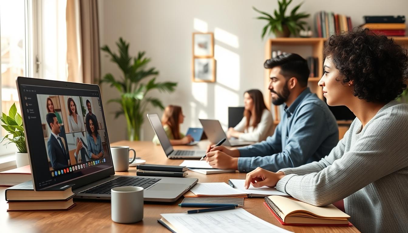 Students collaborating in study space